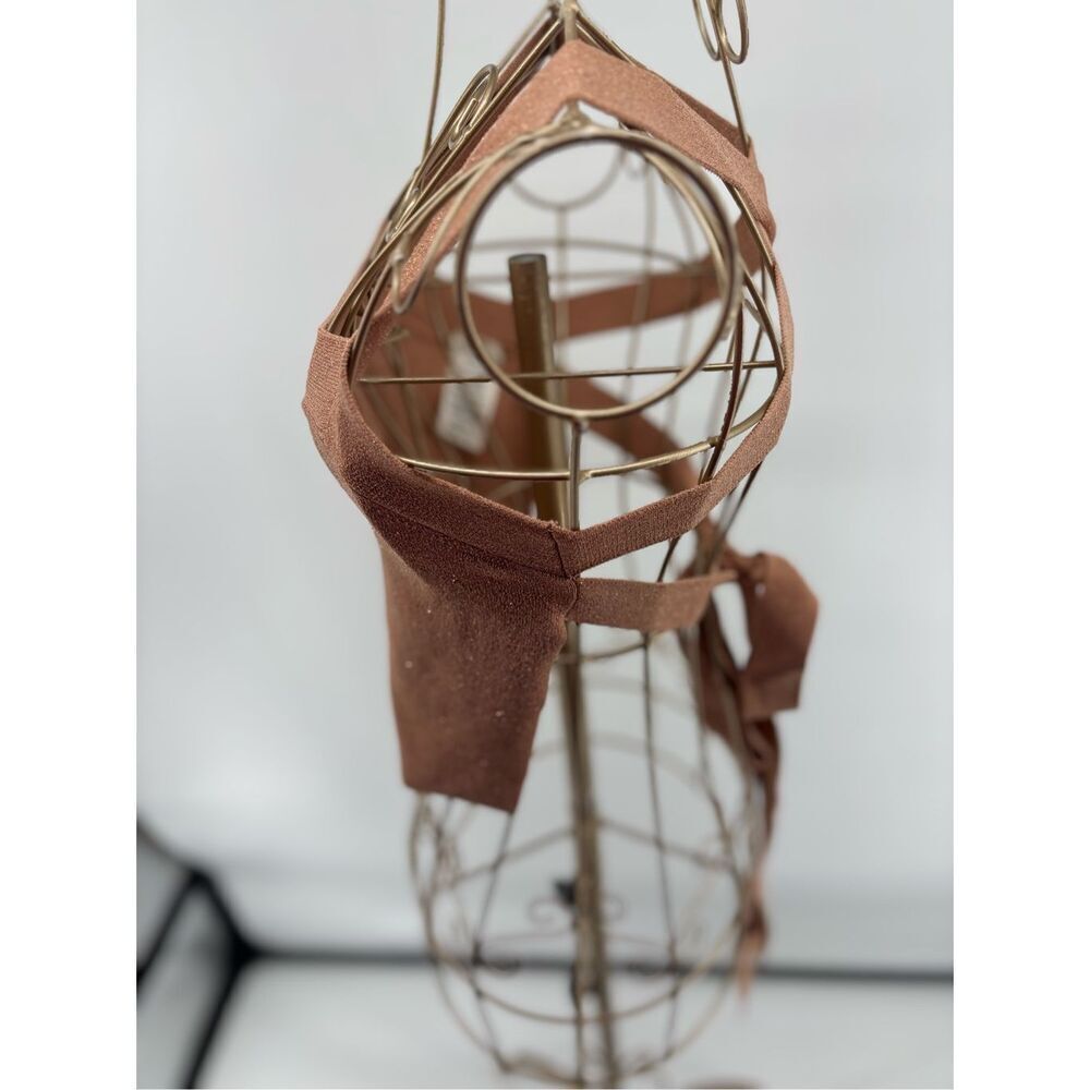 Wilfred Aritzia Cayenne Knit Strappy Halter Crop Top S Rose Gold - Picture 7 of 8